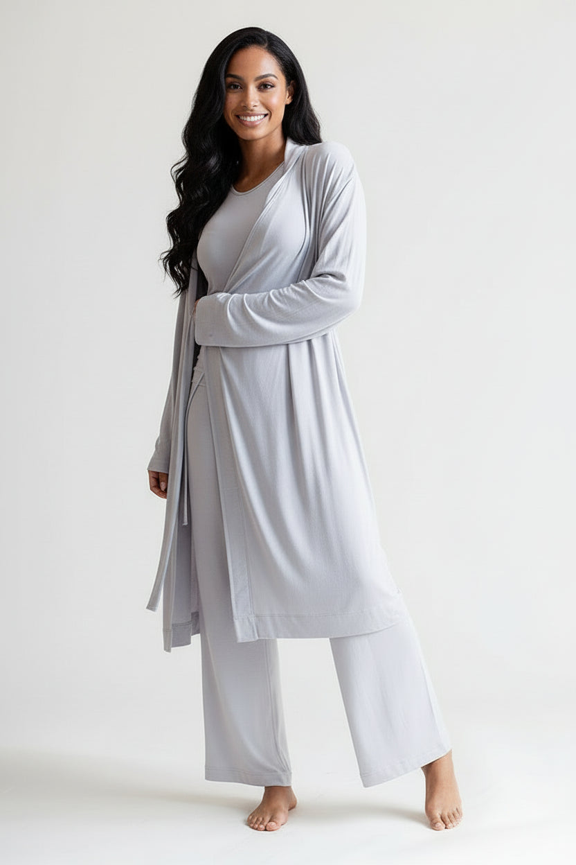 Collagen Lounge Robe - Pearl Grey